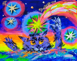 Paarse Kat Kosmische Sterren