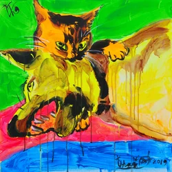 Levendig kattenspel
