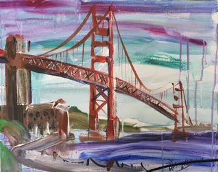 De levendige Golden Gate Bridge