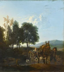 Landschap met muildierdrijver