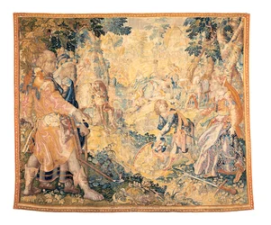 Delfts mythologisch wandtapijt met een scène uit Orlando Furioso, door Franciscus Spierinckx