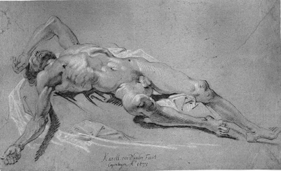 Liggend mannelijk model