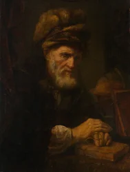 Een oude man met een bontmuts, 1650