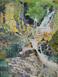 Levendige boswaterval