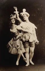 Anna Pavlova en Vaslav Nijinsky in het ballet Le Pavillon d