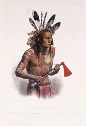 Mato-Tope, versierd met de insignes van zijn krijgshaftige daden, 1844