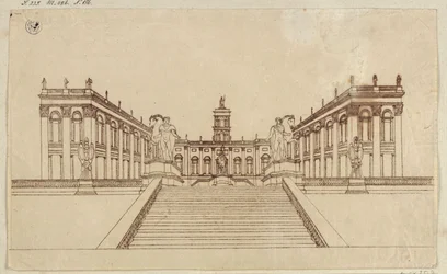 Gezicht op het Capitoolplein in Rome