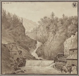 Gezicht op de waterval bij Lend in de regio Salzburg