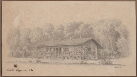 Berlijn. Zwitsers huis op het Pauweneiland. Aanzicht