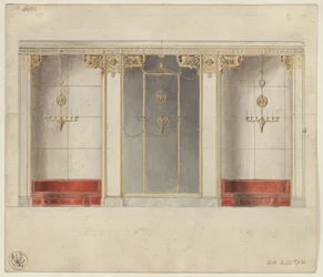 Berlijn, Wilhelmstraße 102. Paleis van prins Albrecht van Pruisen, ontwerp voor de marmeren zaal