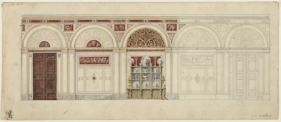 Berlijn, Wilhelmstraße 102. Paleis van prins Albrecht van Pruisen, ontwerp voor de eetzaal