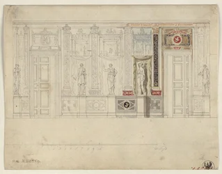 Berlijn, Wilhelmstraße 102. Paleis van prins Albrecht van Pruisen, ontwerp voor de ovale eetzaal