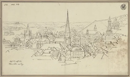 De Kleine Zijde in Praag vanaf de Hradschin