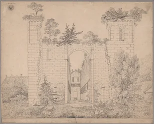 Ruïne van de abdij van Paulinzella. Gezicht in het schip vanuit het oosten