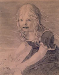 Portret van de dochter van de kunstenaar, Marie, aan de kust