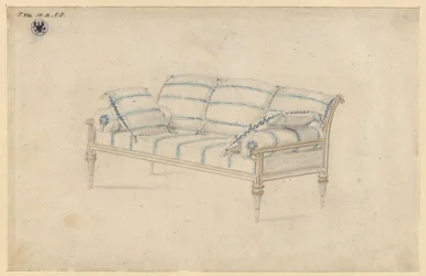 Potsdam-Sanssouci. Paleis Charlottenhof. Sofa
