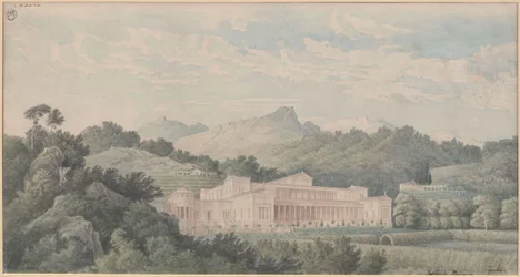Reconstructie van de Villa Tusca naar Plinius. Aanzicht