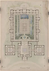 Paleis Orianda op de Krim. Antikiserend ontwerp. Plattegrond