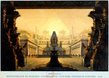 De binnenplaats van de tempel van Isis en Osiris waar Sarastro Hogepriester was, ca. 1816