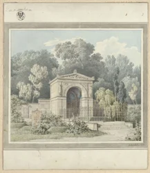 Zeitz. Ontwerp voor het grafmonument van Johann Friedrich Delbrück. Aanzicht