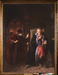 Tsaar Ivan IV de Verschrikkelijke (1530-1584) en zijn voedster - Schilderij van Karl Bogdanovich Wenig (1830-1908)