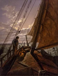 Zeilboot, na 1820 (Olieverf op doek)