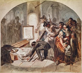 Begrafenis van de democratische Robert Blum, doodgeschoten in oktober 1848 in Wenen