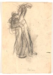 Compositieschets met een of twee figuren