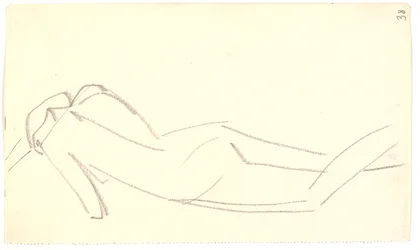 Staand model, van achteren gezien