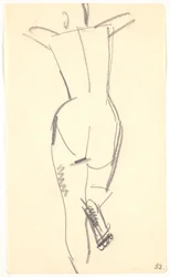 Staand model, van achteren gezien