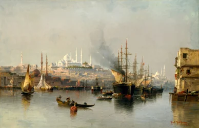 Uitzicht op Constantinopel vanaf de Gouden Hoorn