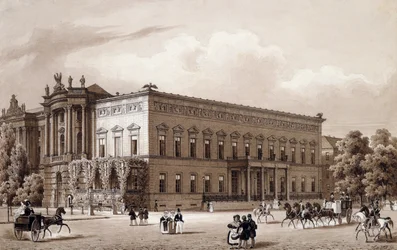 Unter Den Linden, Berlijn, ca. 1840 (aquarel)