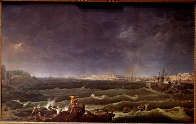 Storm in de haven van Saint Malo