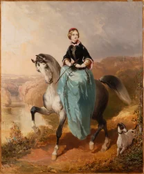Amazone met een hond, ca. 1850