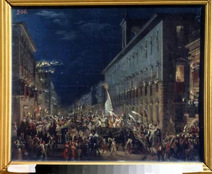 Politieke manifestatie in Rome (Italië) - Schilderij van Karl Pavlovich Briullov (1799-1852)