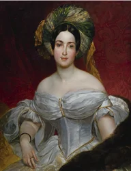 Portret van barones Aurora Charlotta Demidova, geboren Stjernvall 1808-1902, 1837