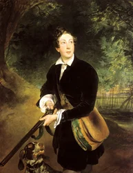 Portret van de auteur Graaf Aleksey Konstantinovich Tolstoy, 1817-1875, 1836