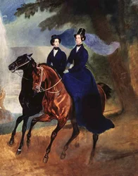Portret van Keizerin Alexandra Fjodorovna met haar dochter, 1837