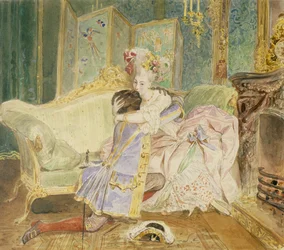Ontmoeting. Illustratie voor de roman De zwarte man van Peter de Grote van A. Poesjkin, 1847-1849