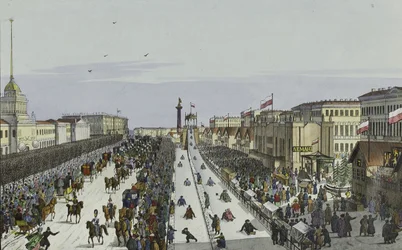 Openbaar feest op het Admiraalsplein in Sint-Petersburg, eerste helft van de 19e eeuw