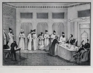 Ondertekening van het Verdrag van Turkmenchay, 1828