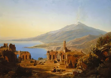 Teatro Greco, Taormina, met Etna op de Achtergrond, 1852