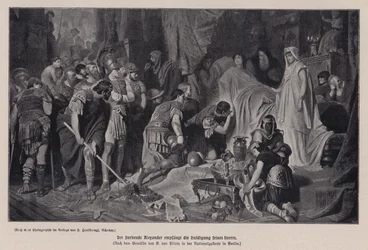 De stervende Alexander de Grote ontvangt de eerbetuigingen van zijn leger, Babylon, 323 v.Chr.