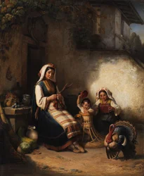 Familiescène uit Istrië