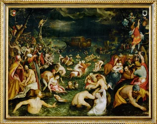 De zondvloed komt op (schilderij op doek)