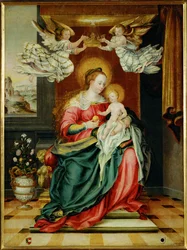 Maria en kind (schilderij op doek)