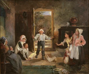 Kinderen Spelen Blindemannetje