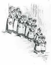 Liefdadigheidskinderen, ca. 1880