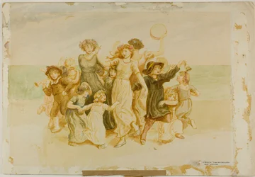 Spelende kinderen op het strand