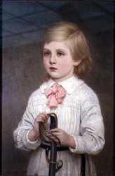 Een halflang portret van majoor Sir Guy Colin Cambell, 4e Bt. als kind
